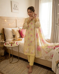 Embroided Pastel yellow Suit