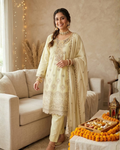 Cream Embroidered Lawn Suit
