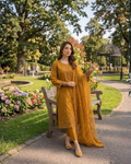 Embroided Golden Mustard Suit